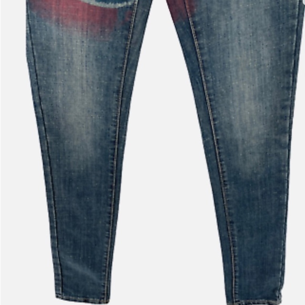 Black Crystal Jeans with Peace Sign - Picture 3 of 3